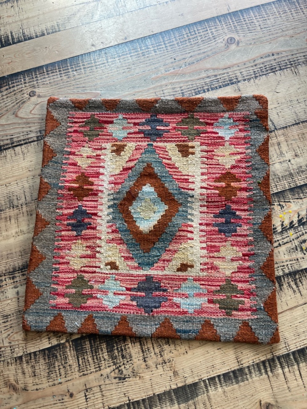 Handwoven Geometric Accent Pillow Cover - Turkish Wool